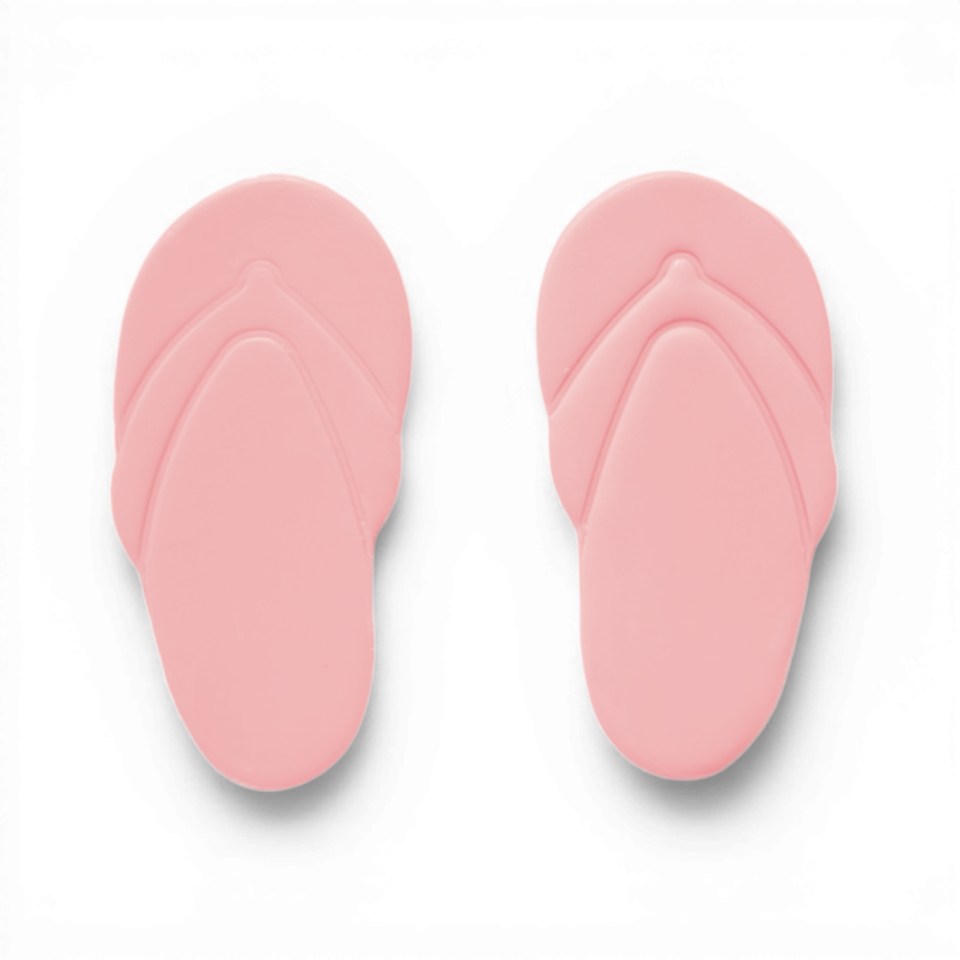 Pink polymer clay flip flops cutout for bright summer earrings.