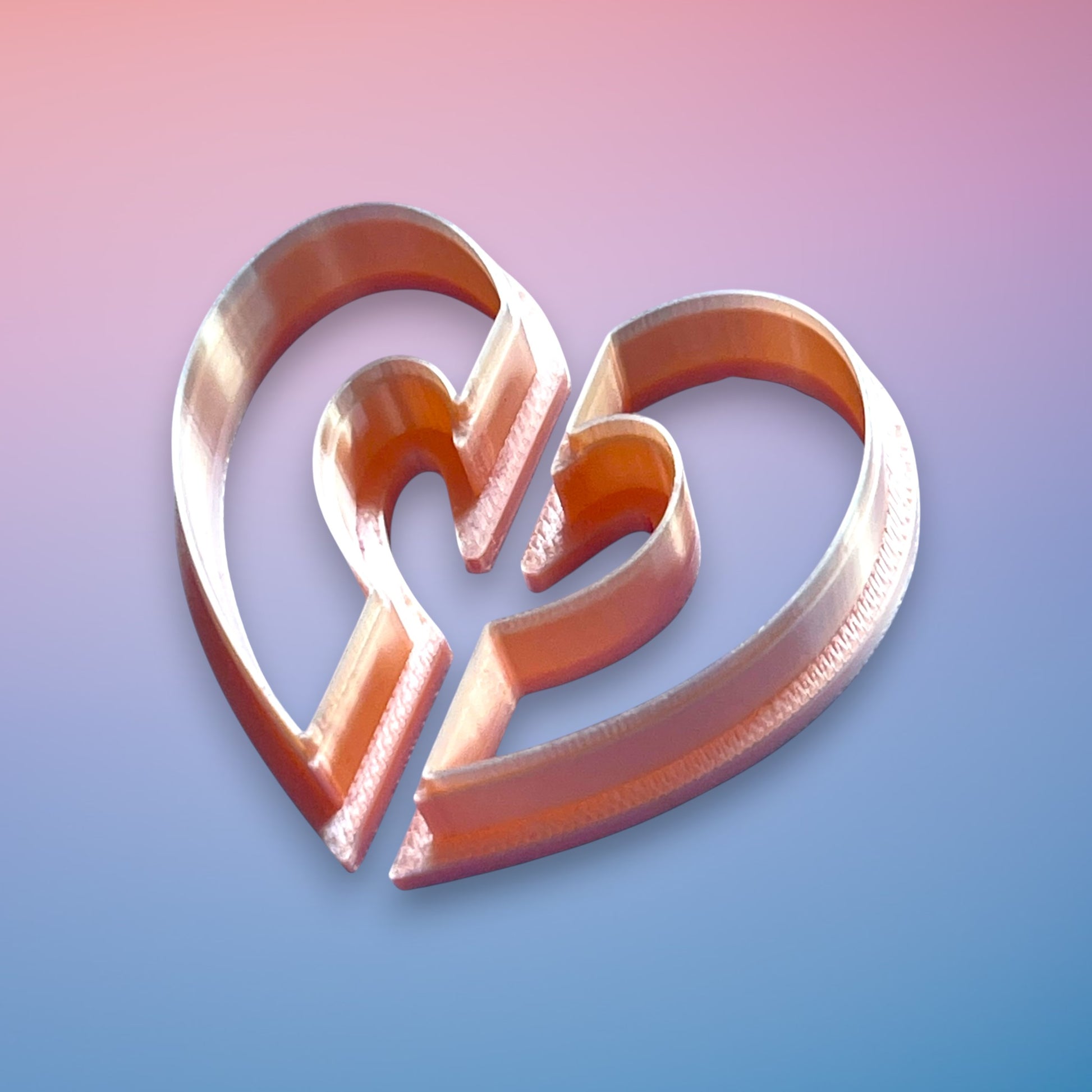 Half Hearts Donut Polymer Clay Cutter
Half Hearts Donut polymer clay cutter with mirrored open-heart circular frame on white background.