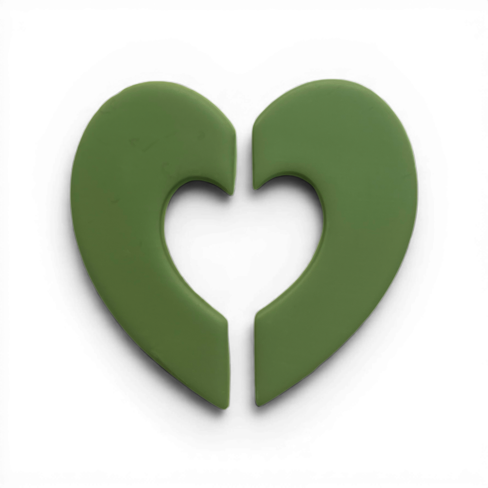 Half Hearts Donut Polymer Clay Olive
Half Hearts Donut polymer clay shape in muted olive green with repeating heart frame design on white background.