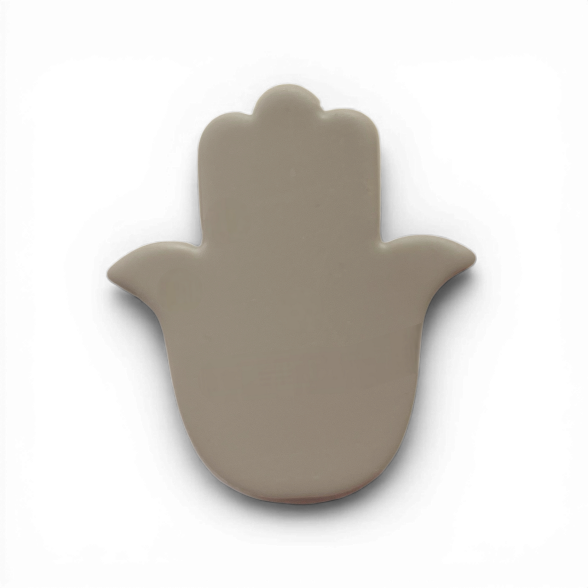 Hamsa Polymer Clay Taupe
Hamsa polymer clay shape in warm taupe with refined protective hand silhouette on white background.