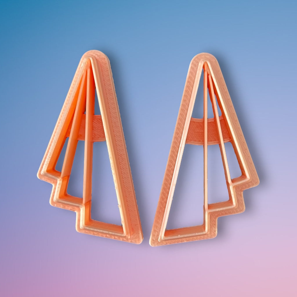 ziggurat drop Polymer Clay Cutter Set of 2 Top View