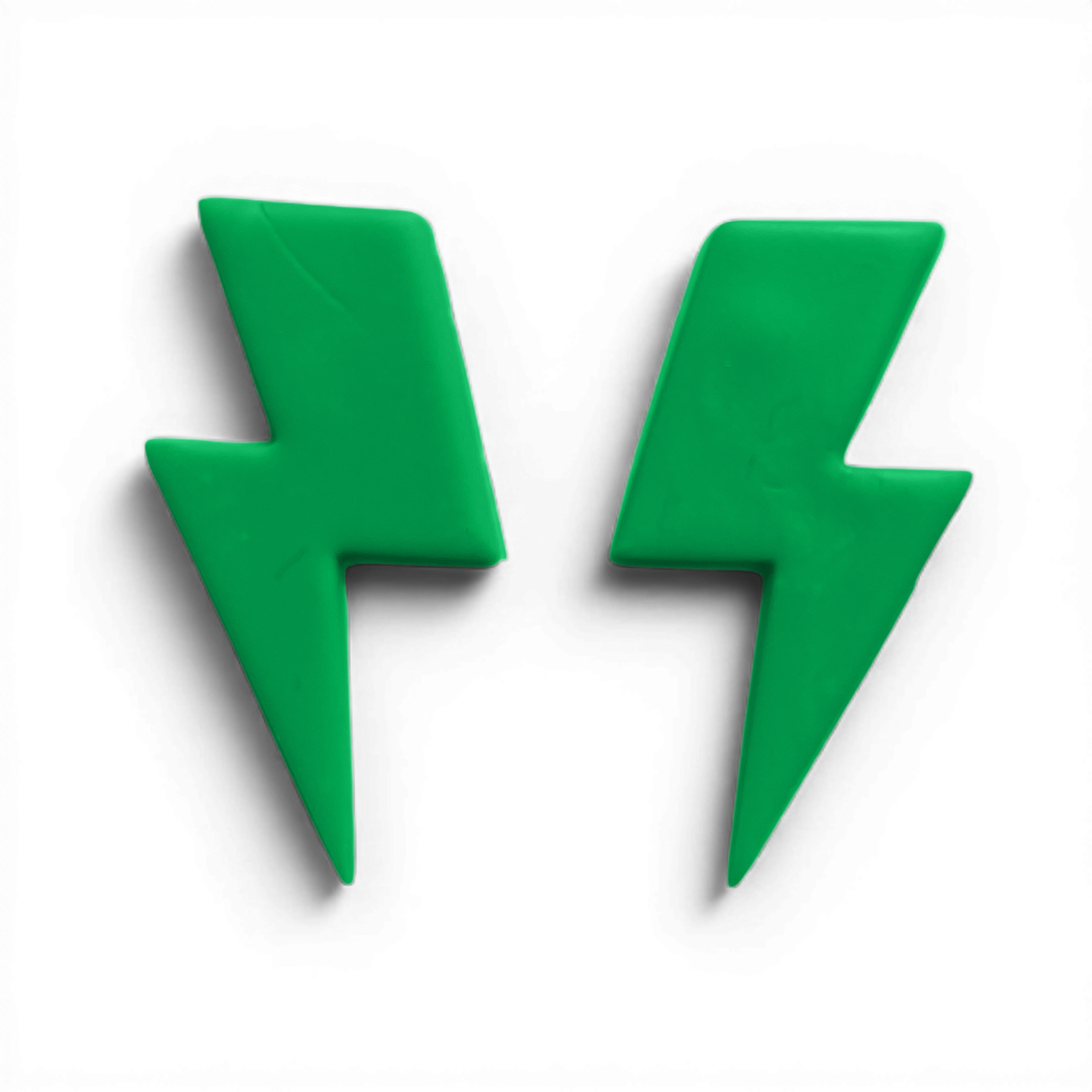 Lightening Bolt Polymer Clay Green
Lightening Bolt polymer clay shape in fresh green with bold angular bolt silhouette on white background.