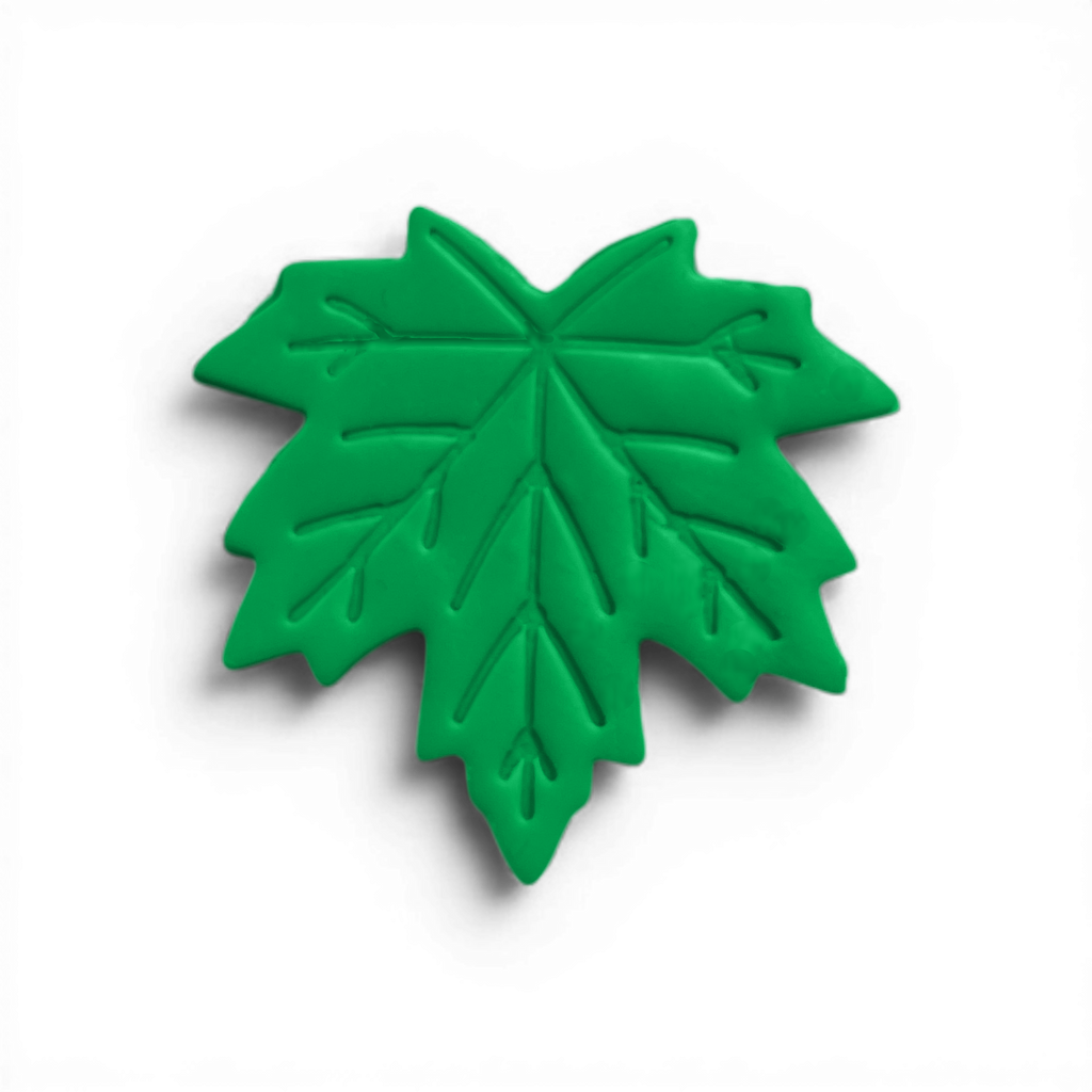 Maple Leaf Polymer Clay Green
Maple Leaf polymer clay shape in fresh green with classic maple leaf outline on white background.