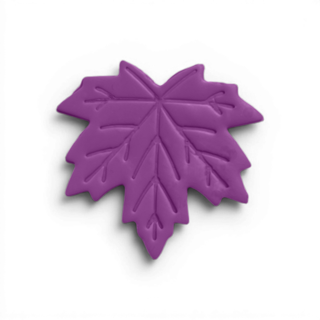 Maple Leaf Polymer Clay Lavender
Maple Leaf polymer clay shape in soft lavender with smooth maple leaf silhouette on white background.