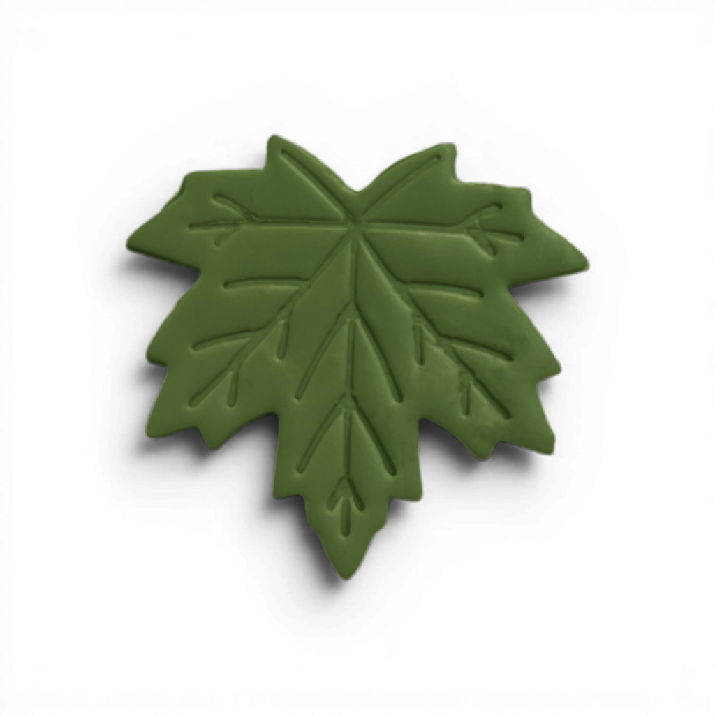 Maple Leaf Polymer Clay Olive
Maple Leaf polymer clay shape in muted olive green with classic leaf detailing on white background.