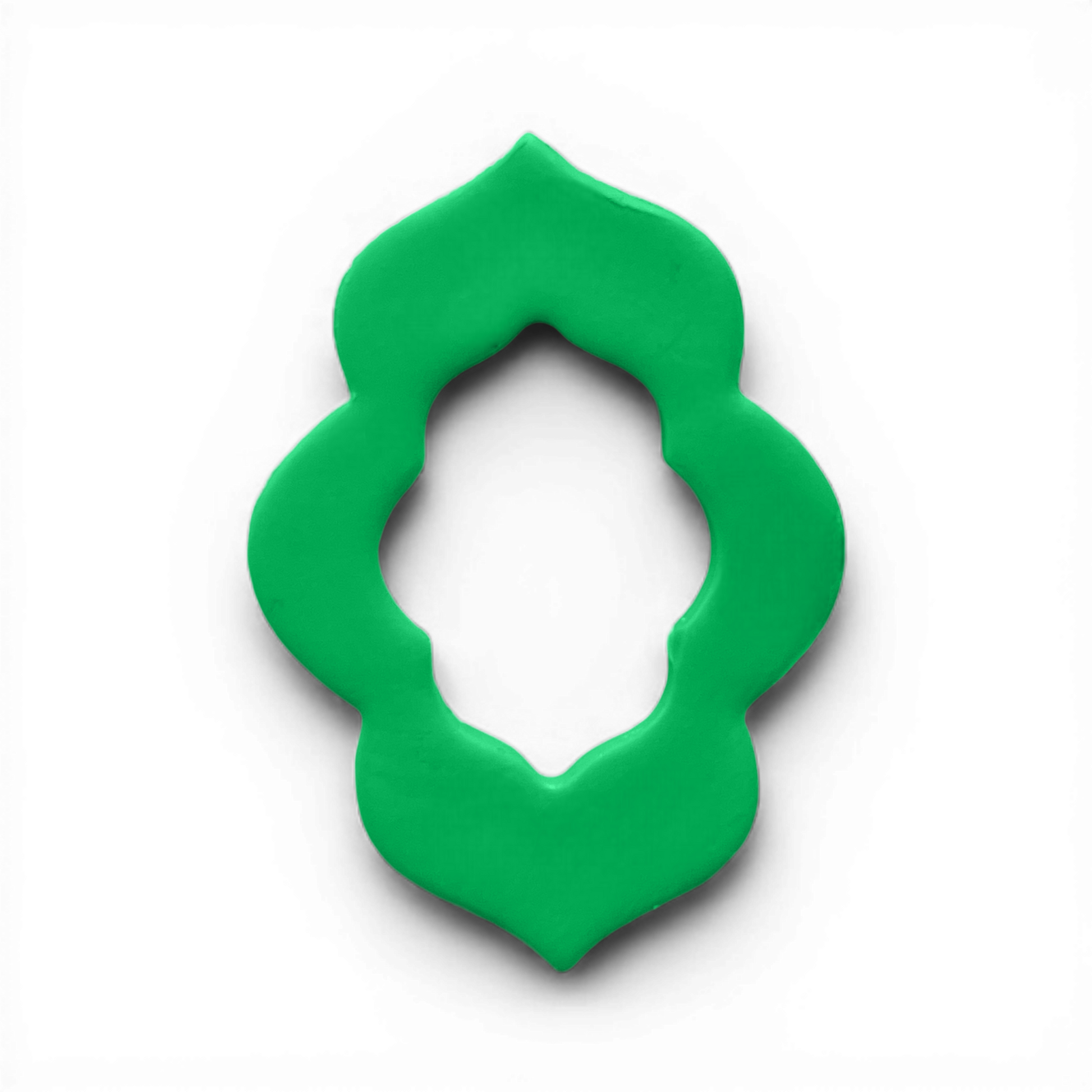 Moroccan Scalloped Donut, Polymer Clay Green
Moroccan Scalloped Donut polymer clay shape in fresh green with architectural scalloped detailing on white background.