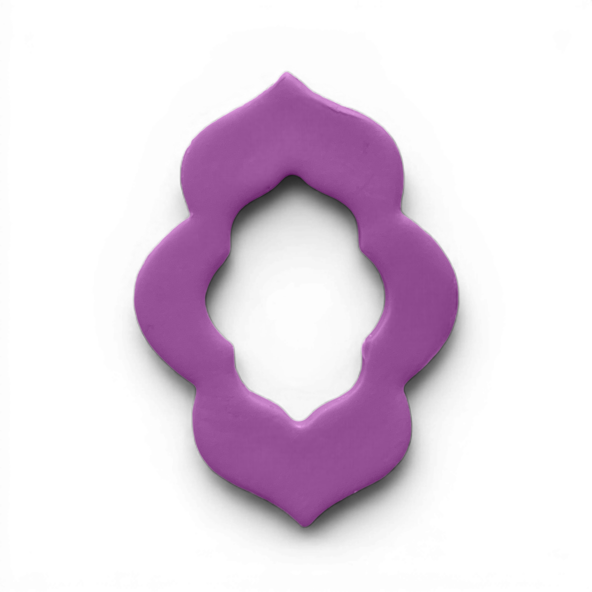 Moroccan Scalloped Donut, Polymer Clay Lavender
Moroccan Scalloped Donut polymer clay shape in lavender with structured scalloped silhouette on white background.