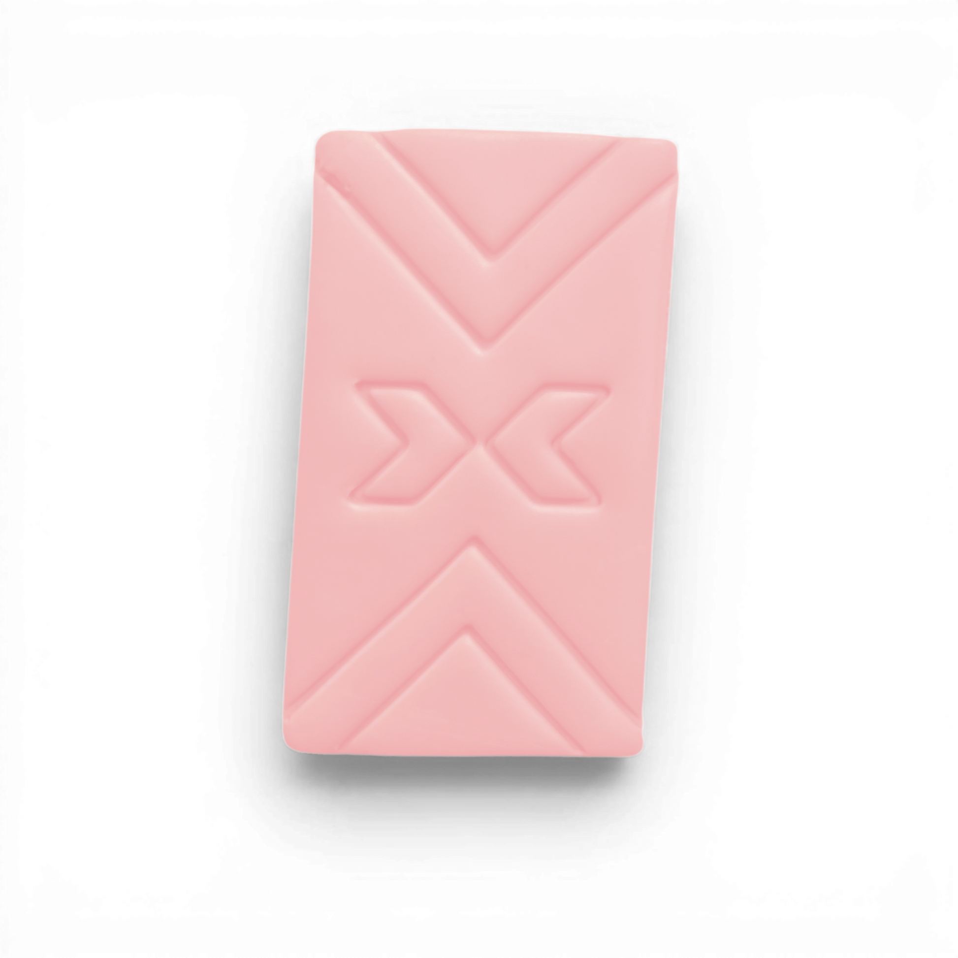 Patchwork Rectangle, Polymer Clay Pink
Patchwork Rectangle polymer clay shape in soft pink with geometric panel design on white background.