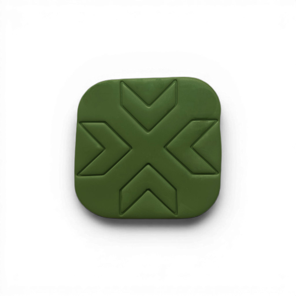 Patchwork Square, Polymer Clay Olive
Patchwork Square polymer clay shape in muted olive green with modern patchwork square silhouette on white background.