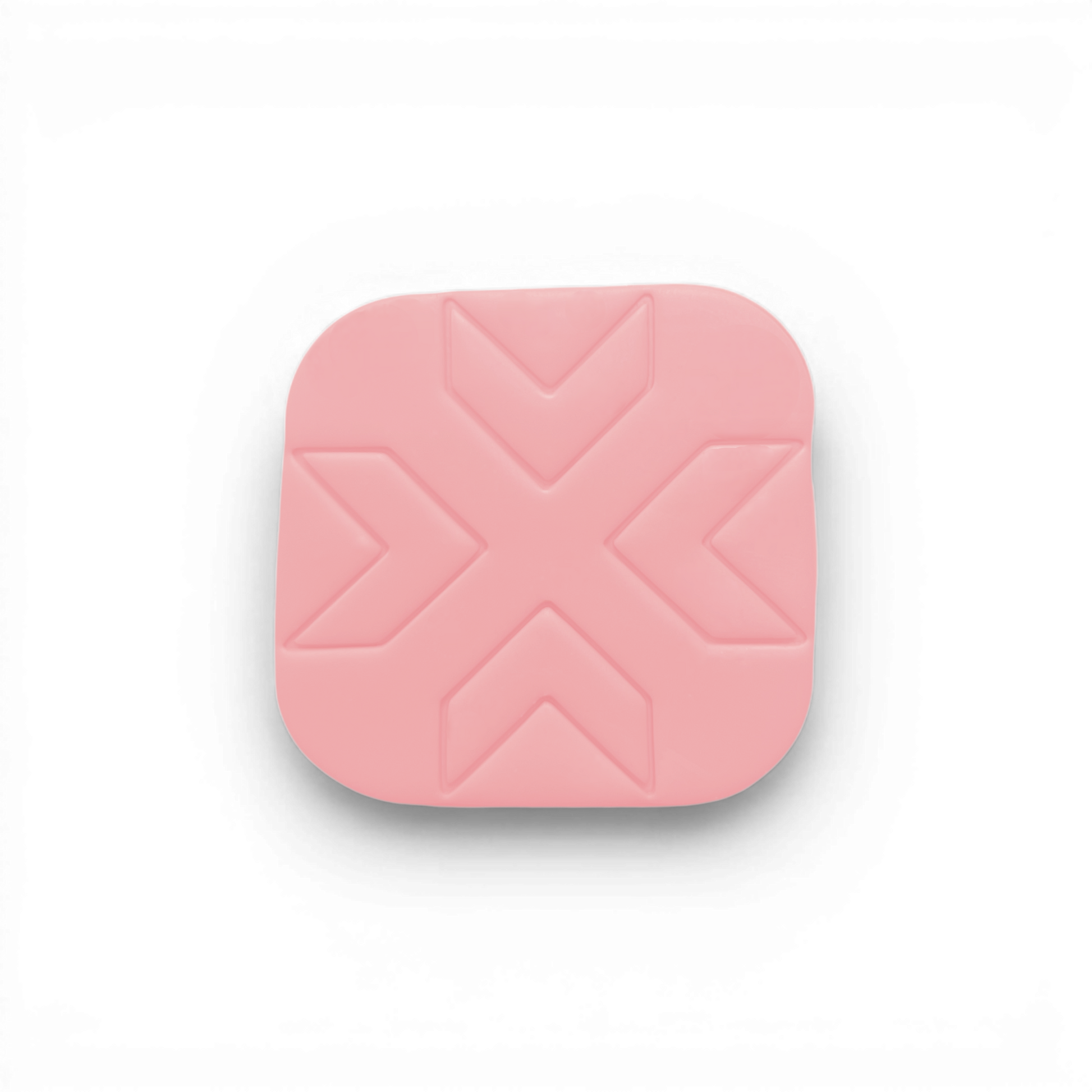 Patchwork Square, Polymer Clay Pink
Patchwork Square polymer clay shape in soft pink with geometric tile design on white background.