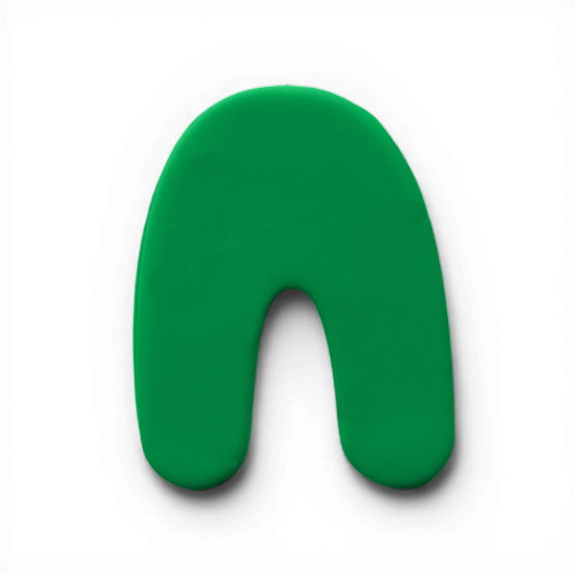 Green polymer clay pebble arch shapes with rounded organic curves.