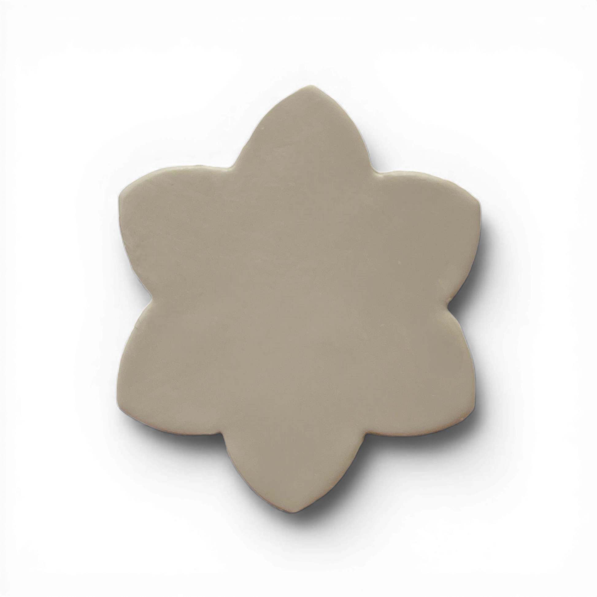 Petal Bloom, Polymer Clay Taupe
Petal Bloom polymer clay shape in warm taupe with layered botanical detailing on white background.