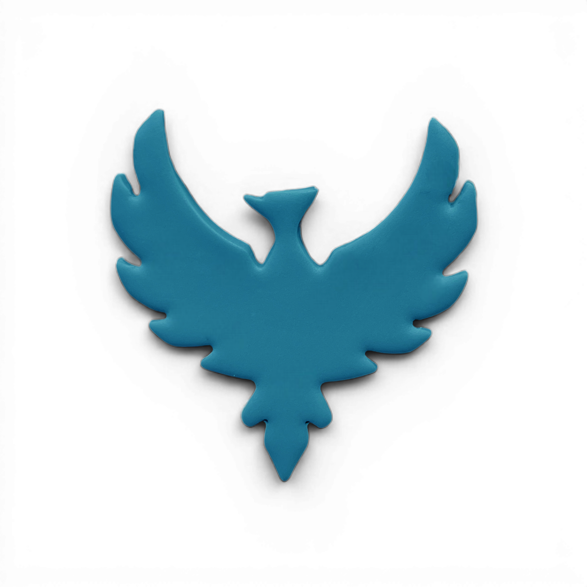 Phoenix, Polymer Clay Blue
Phoenix polymer clay shape in soft blue with dramatic winged design on white background.