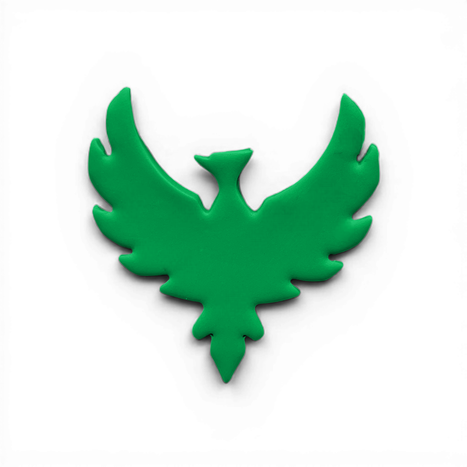 Phoenix, Polymer Clay Green
Phoenix polymer clay shape in green with detailed winged bird silhouette on white background.