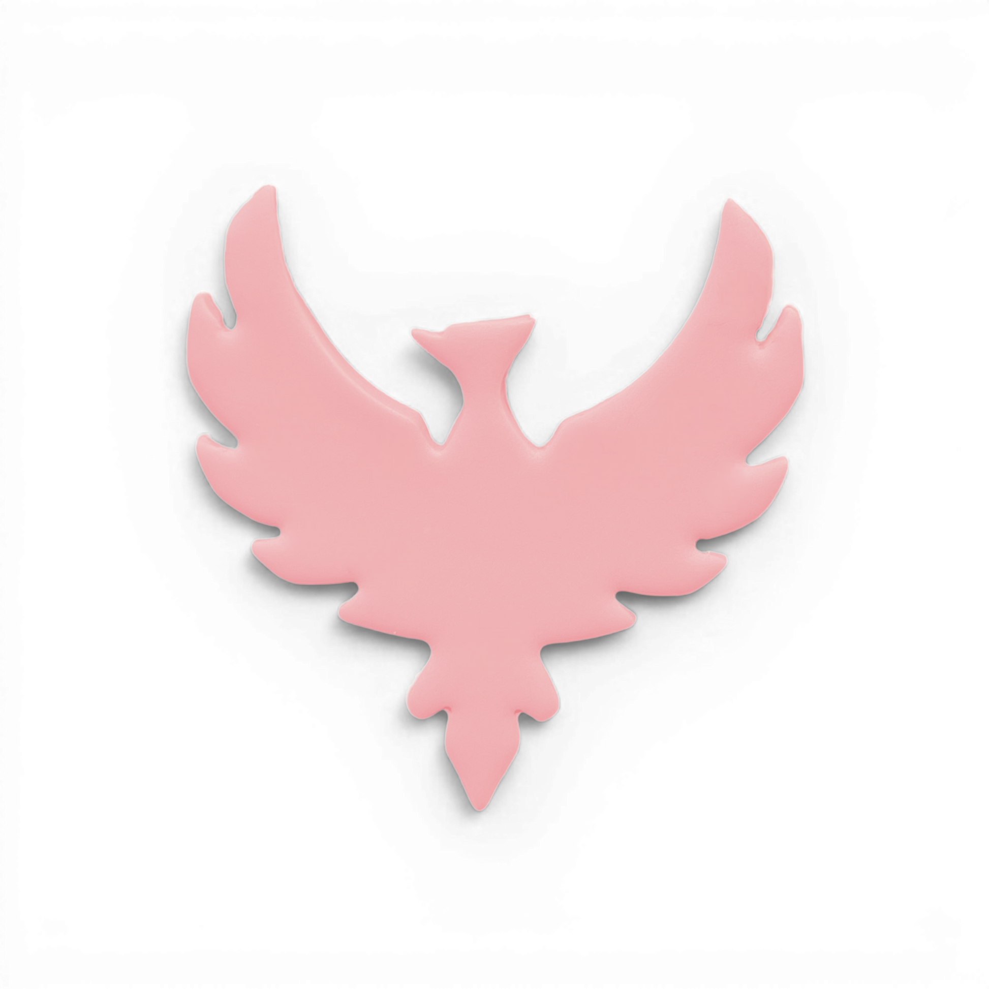 Phoenix, Polymer Clay Pink
Phoenix polymer clay shape in soft pink with extended wing silhouette on white background.