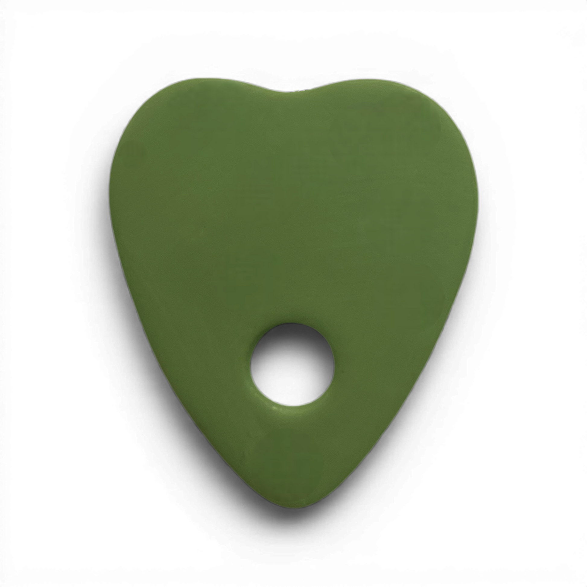 Planchette, Polymer Clay Olive
Planchette polymer clay shape in olive with symbolic eye design on white background.