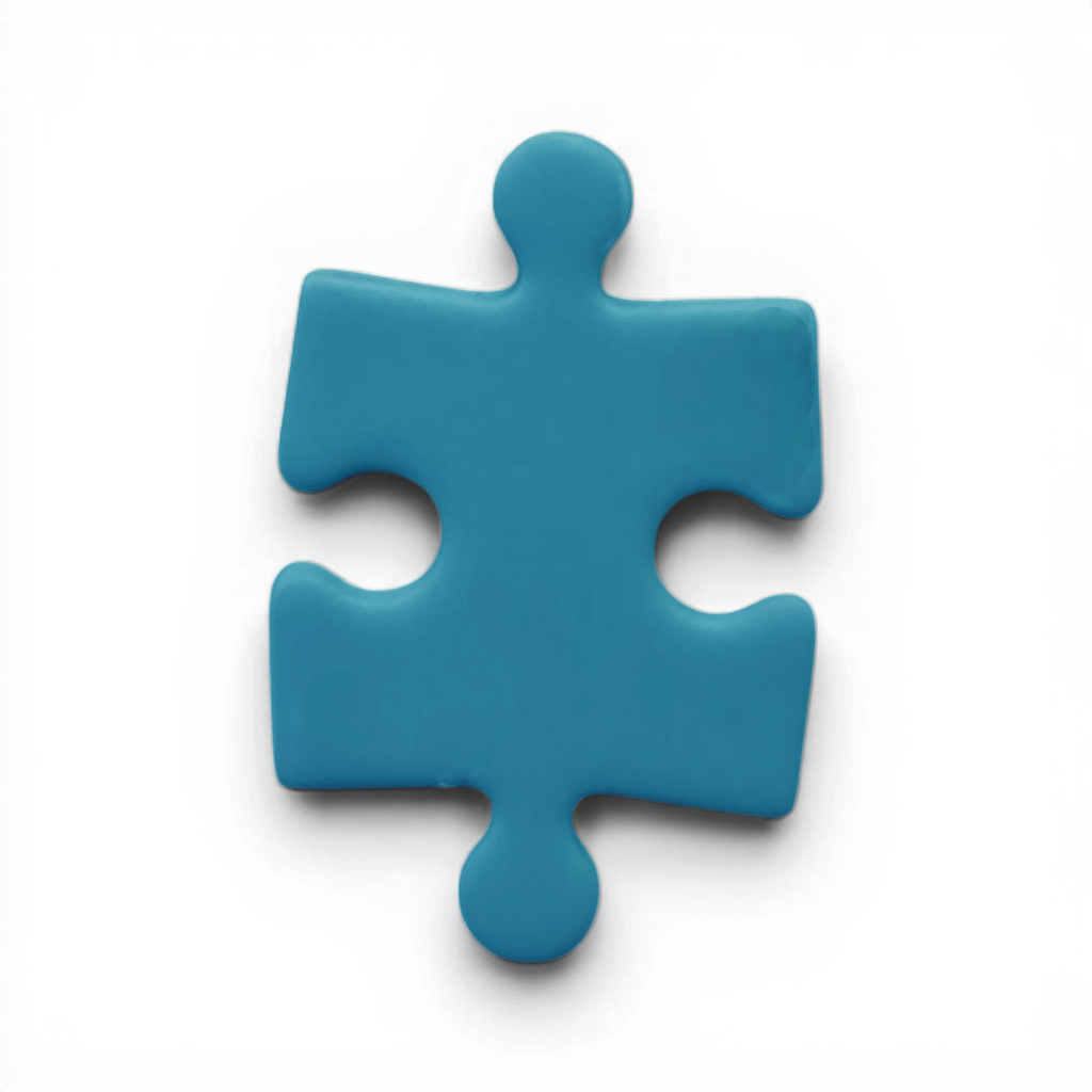 Blue polymer clay puzzle piece cutout for bold and playful statement earrings.