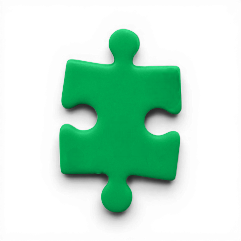 Green polymer clay puzzle piece shape with smooth edges for dangles and studs