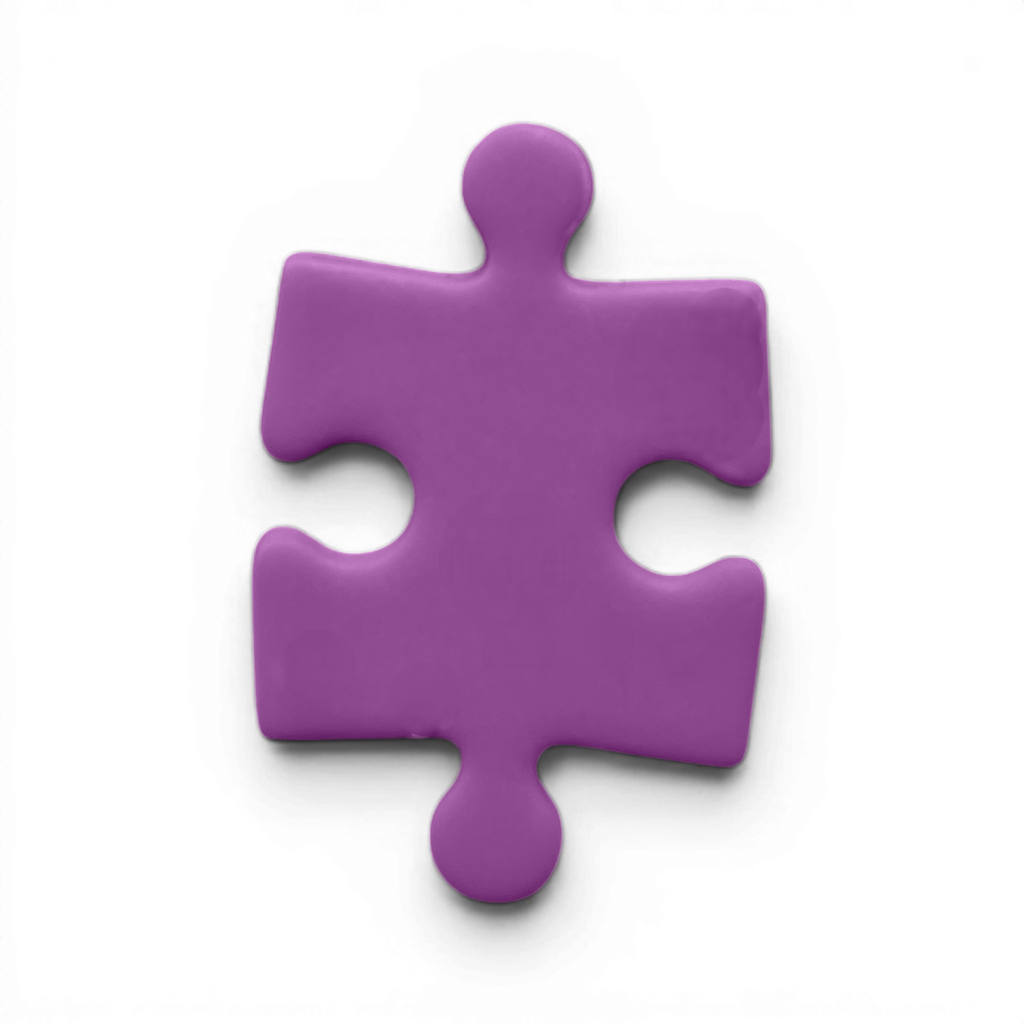 Lavender polymer clay puzzle piece cutout for soft pastel earring designs.