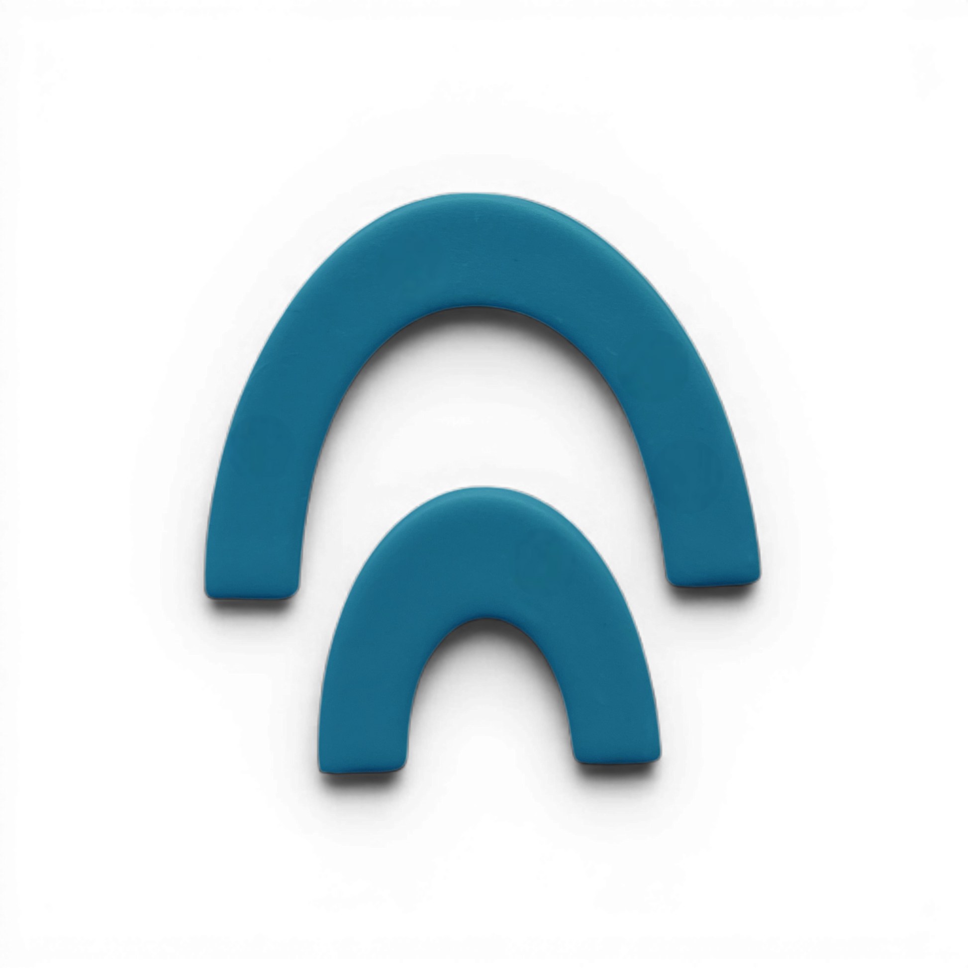 Rainbow Duo, Polymer Clay Blue
Rainbow Duo polymer clay shape in soft blue with modern dual-arch design on white background.