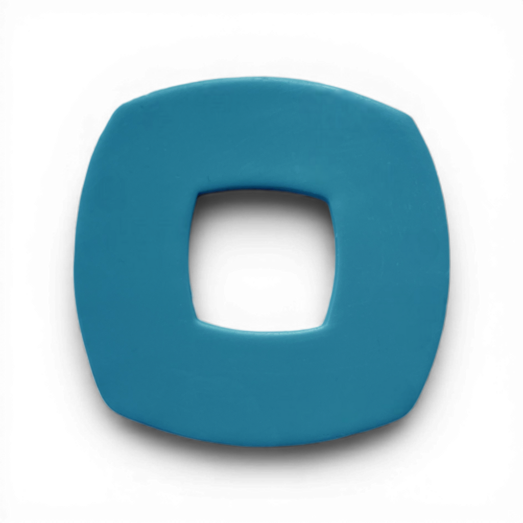 Rounded Square Donut Polymer Clay Blue
Rounded Square Donut polymer clay shape in soft blue with modern rounded square silhouette on white background.