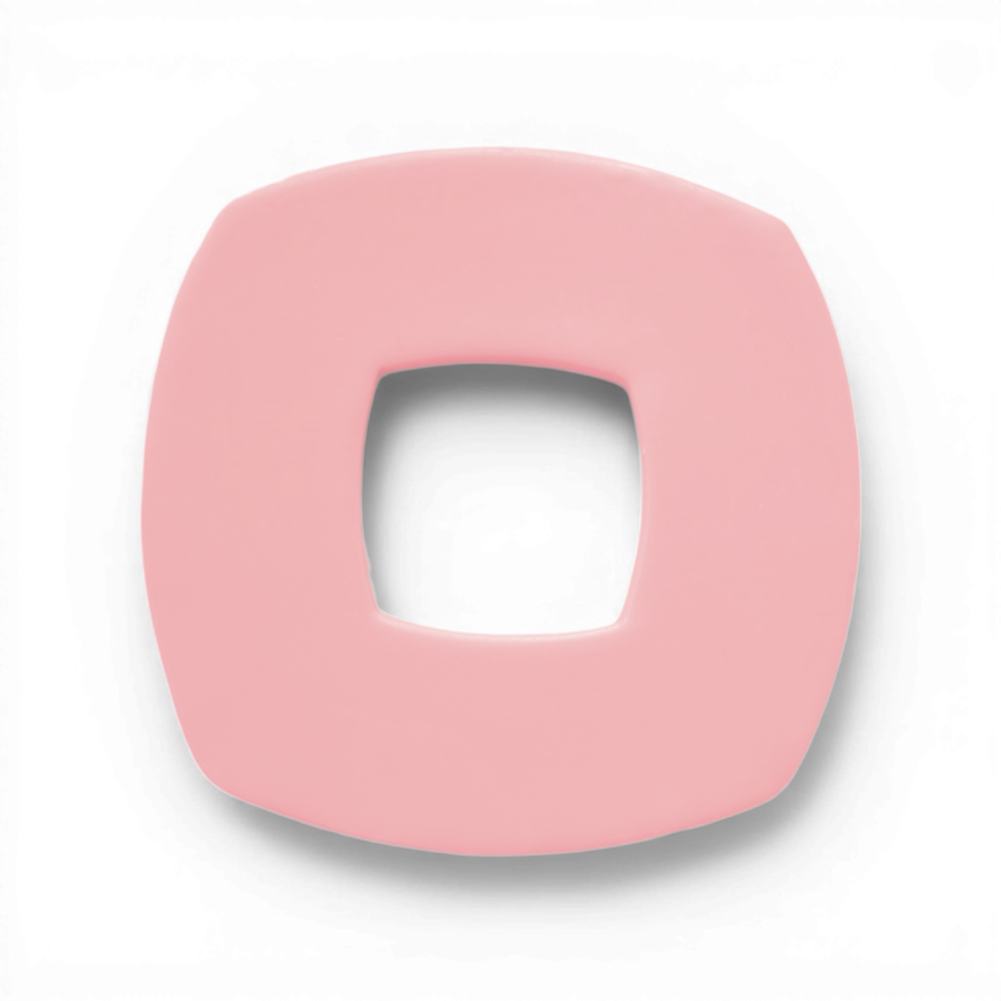 Rounded Square Donut Polymer Clay Pink
Rounded Square Donut polymer clay shape in soft pink with rounded square open-frame silhouette on white background.