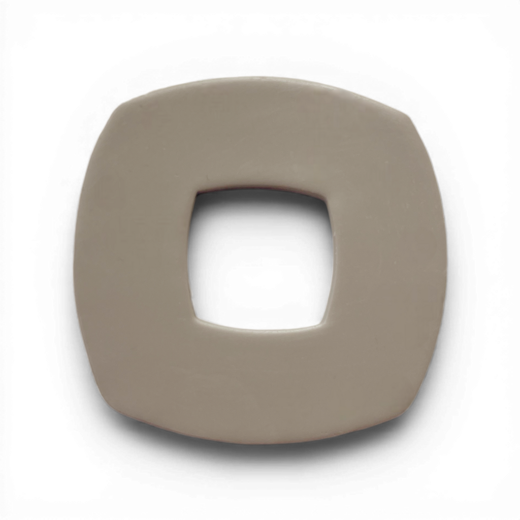 Rounded Square Donut Polymer Clay Taupe
Rounded Square Donut polymer clay shape in warm taupe with curved square outline on white background.