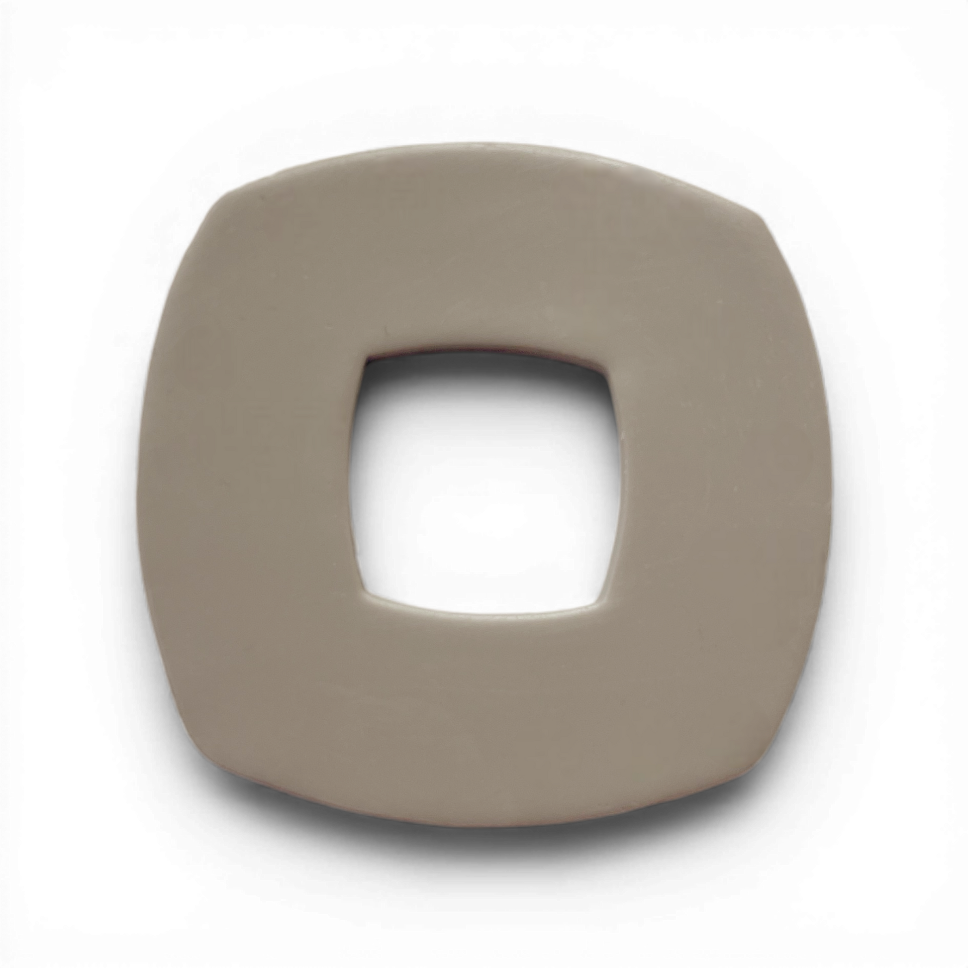 Rounded Square Donut Polymer Clay Taupe
Rounded Square Donut polymer clay shape in warm taupe with curved square outline on white background.