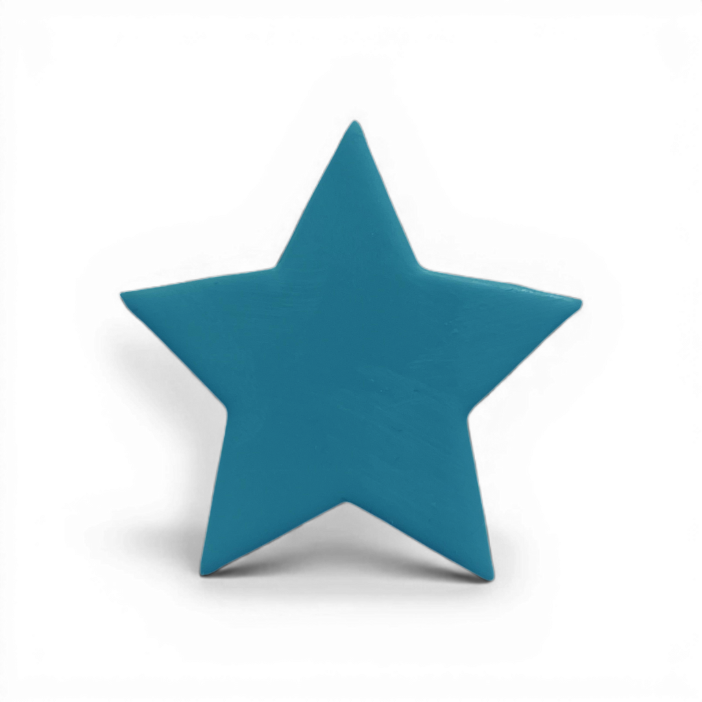 Polymer Clay Blue Five Point Star
Blue polymer clay five point star cutout for bold geometric jewelry.