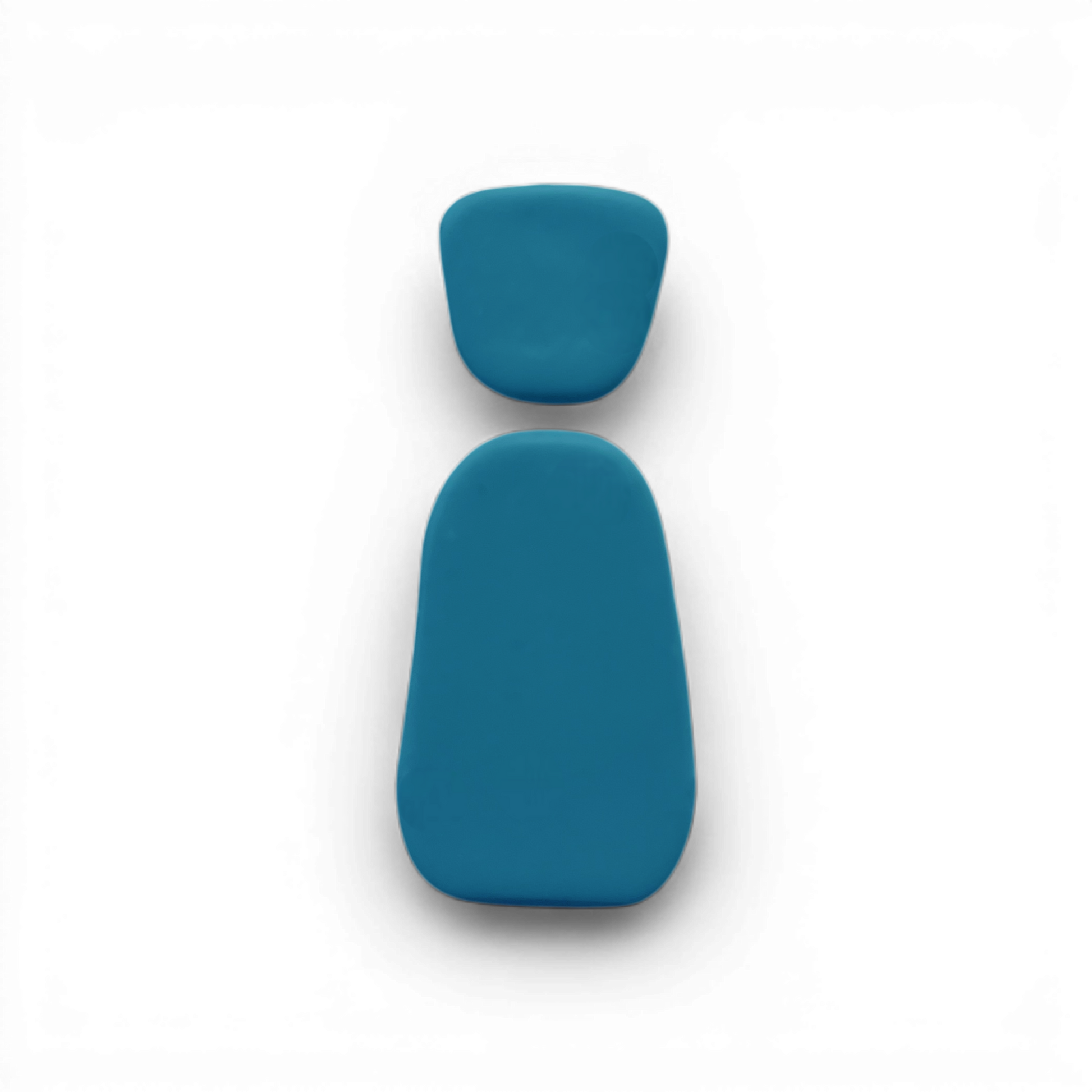 Blue polymer clay trapezoid drop cutout for modern geometric jewelry.